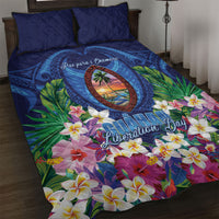 Guam Liberation Day Quilt Bed Set Pas Para I Chamoru LT05 Navy - Polynesian Pride