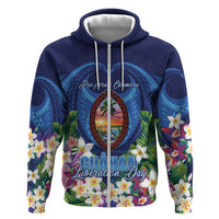 Guam Liberation Day Zip Hoodie Pas Para I Chamoru LT05 Zip Hoodie Navy - Polynesian Pride