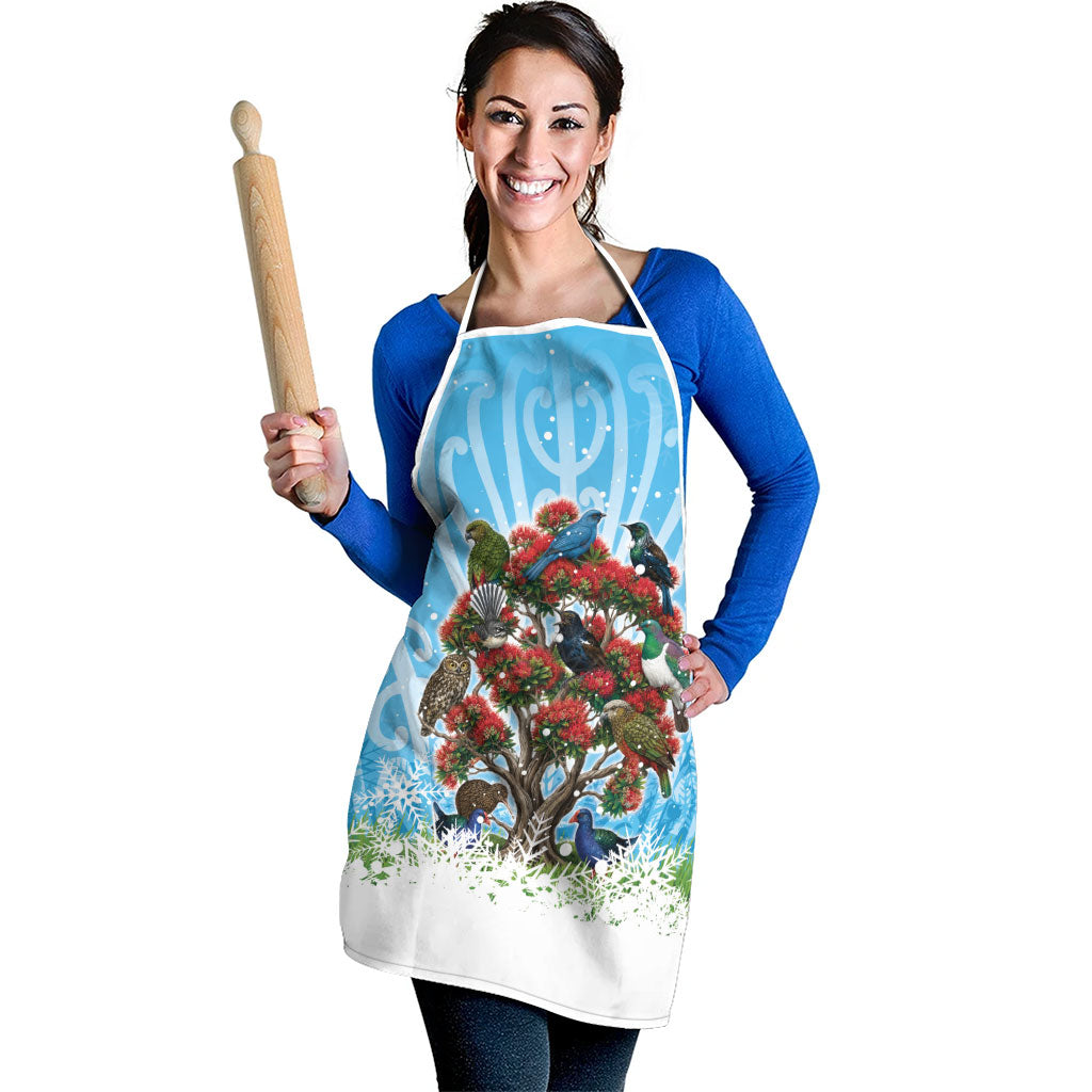 New Zealand Birds Christmas Apron Pohutukawa Xmas Tree LT05 - Polynesian Pride