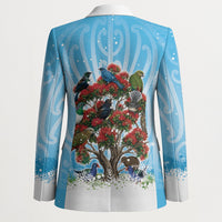 New Zealand Birds Christmas Blazer Pohutukawa Xmas Tree LT05 - Polynesian Pride