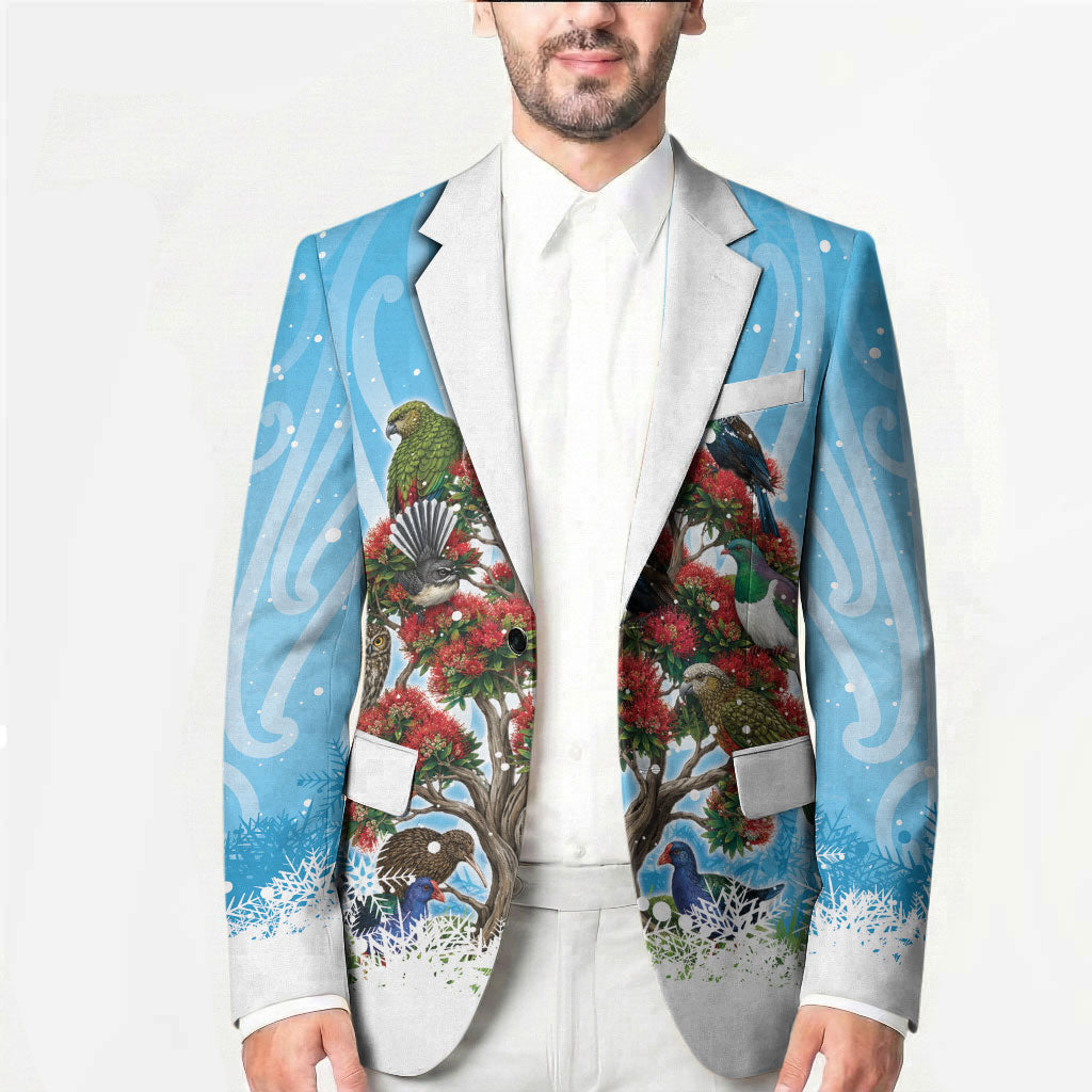 New Zealand Birds Christmas Blazer Pohutukawa Xmas Tree LT05 - Polynesian Pride