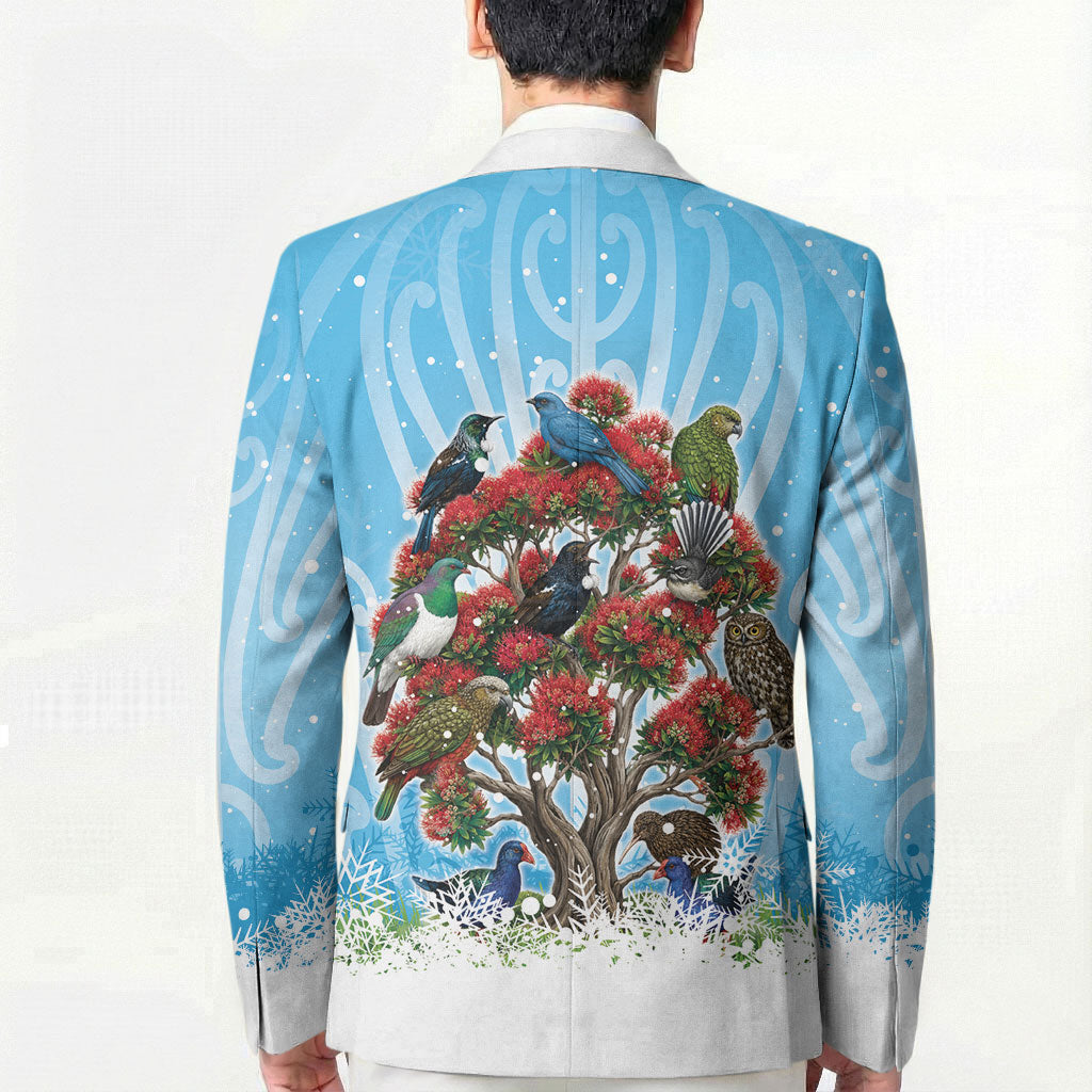New Zealand Birds Christmas Blazer Pohutukawa Xmas Tree LT05 - Polynesian Pride