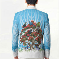 New Zealand Birds Christmas Blazer Pohutukawa Xmas Tree LT05 - Polynesian Pride