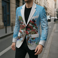 New Zealand Birds Christmas Blazer Pohutukawa Xmas Tree LT05 - Polynesian Pride