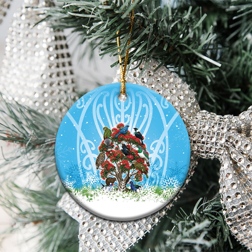 New Zealand Birds Christmas Ceramic Ornament Pohutukawa Xmas Tree LT05 - Polynesian Pride