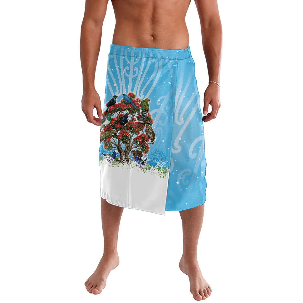 New Zealand Birds Christmas Lavalava Pohutukawa Xmas Tree LT05 Blue - Polynesian Pride