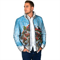 New Zealand Birds Christmas Padded Jacket Pohutukawa Xmas Tree LT05 - Polynesian Pride