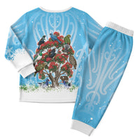 New Zealand Birds Christmas Pajama Set Pohutukawa Xmas Tree LT05 - Polynesian Pride