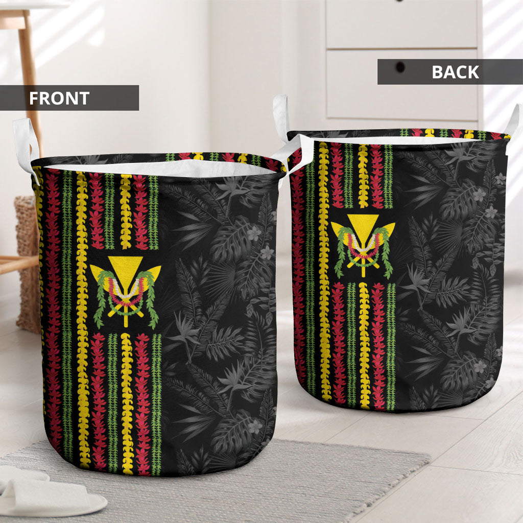 Hawaii Lei Kanaka Maoli Flag Laundry Basket Tropical Vibes LT05 - Polynesian Pride