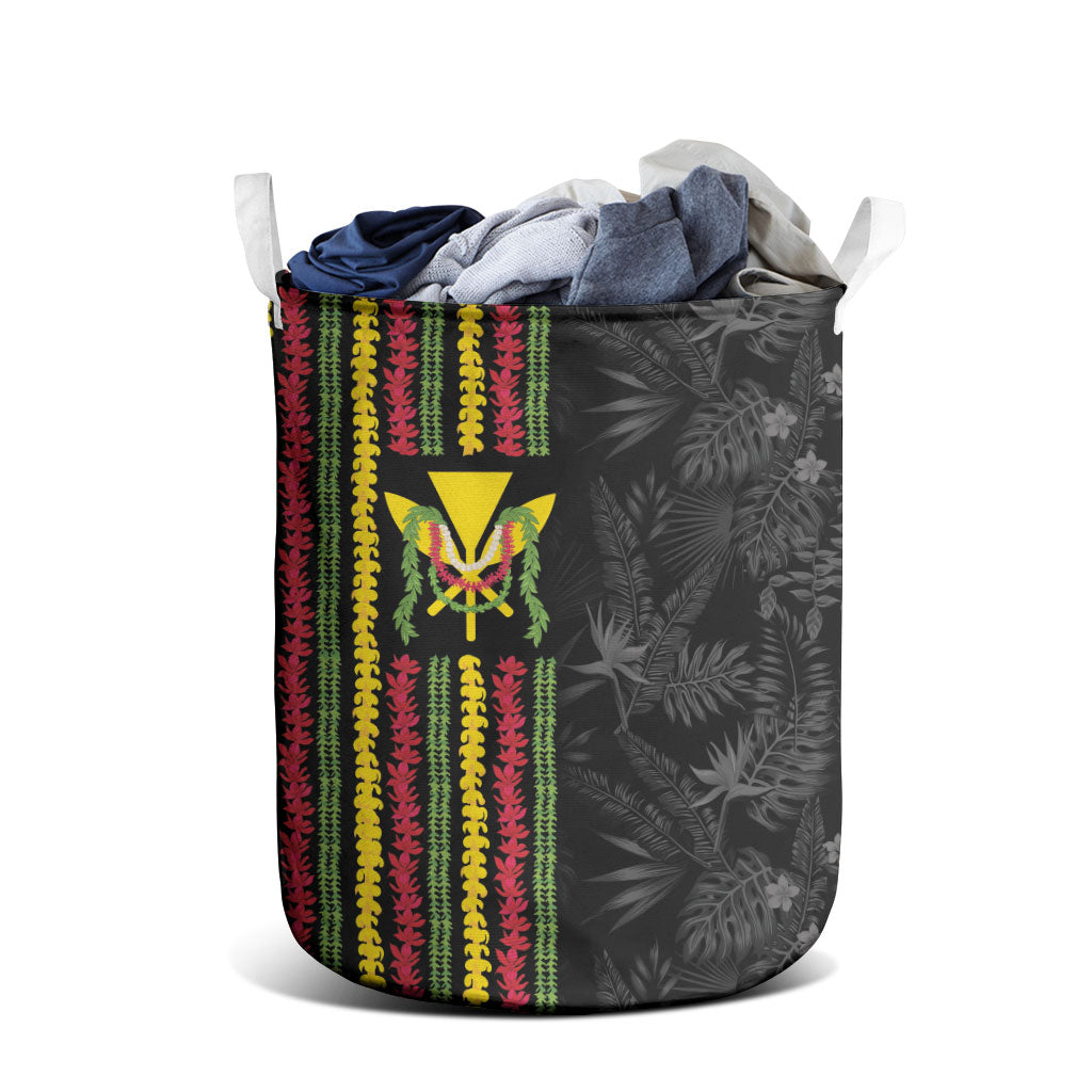 Hawaii Lei Kanaka Maoli Flag Laundry Basket Tropical Vibes LT05 - Polynesian Pride