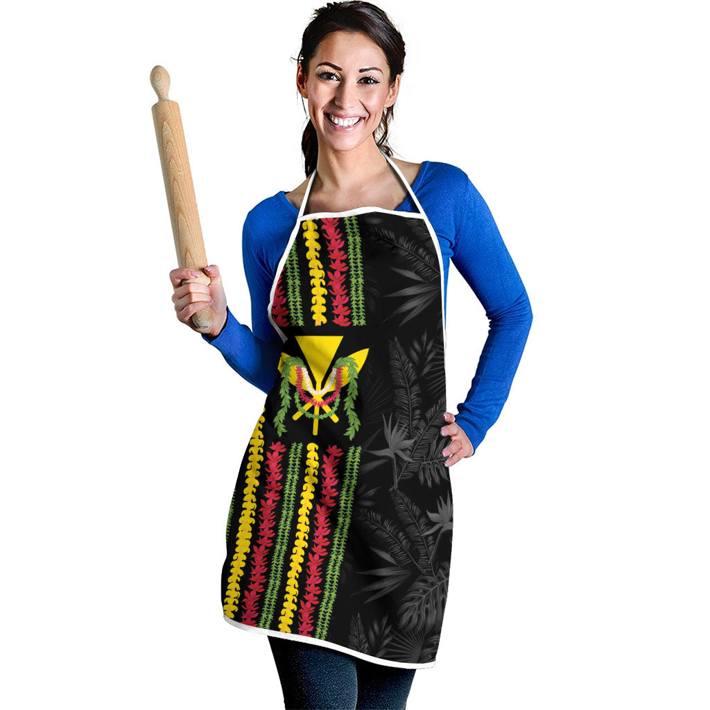 Hawaii Lei Kanaka Maoli Flag Apron Tropical Vibes LT05 - Polynesian Pride
