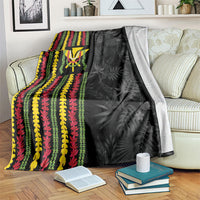 Hawaii Lei Kanaka Maoli Flag Blanket Tropical Vibes LT05 Black - Polynesian Pride