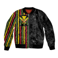 Hawaii Lei Kanaka Maoli Flag Bomber Jacket Tropical Vibes LT05 Unisex Black - Polynesian Pride