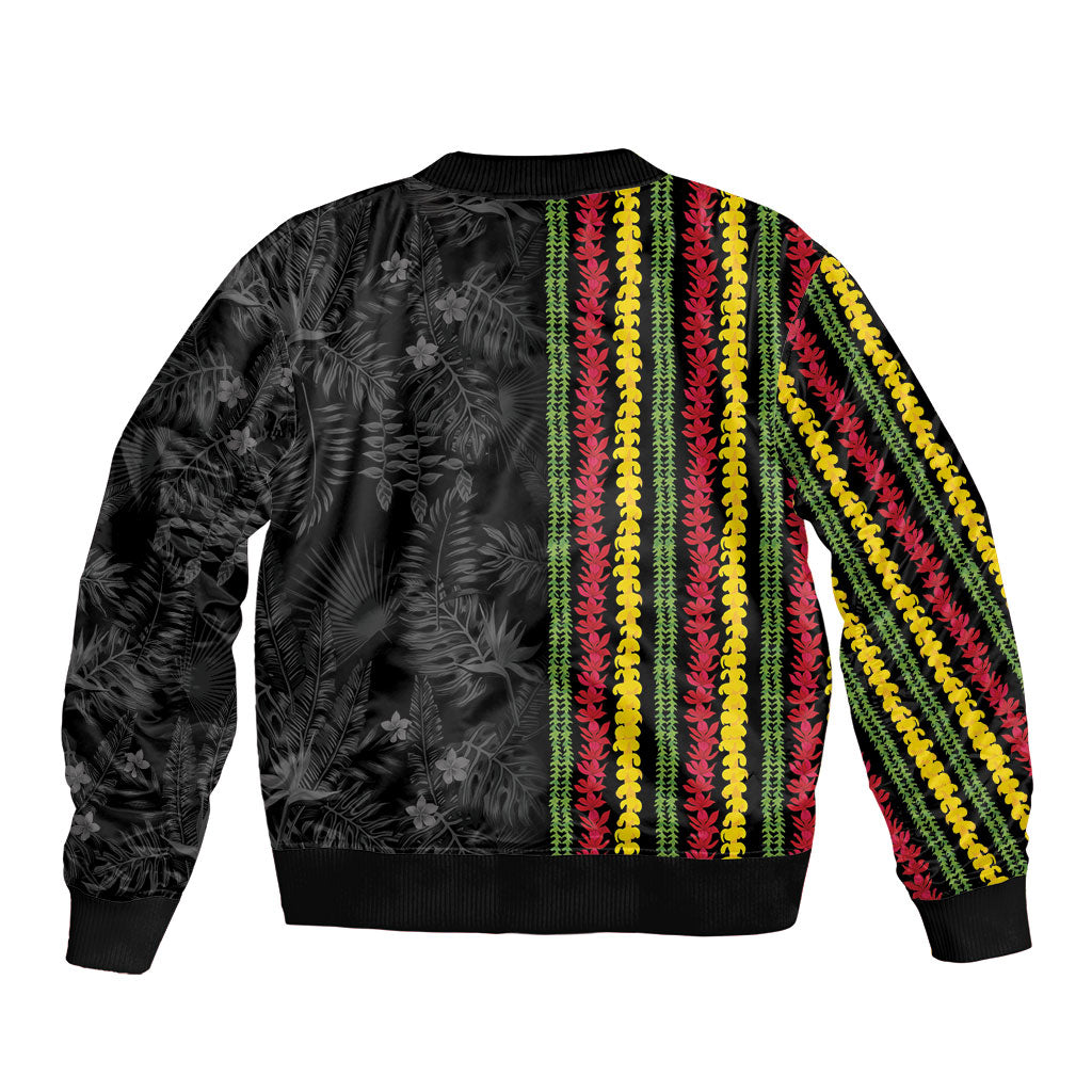 Hawaii Lei Kanaka Maoli Flag Bomber Jacket Tropical Vibes LT05 - Polynesian Pride