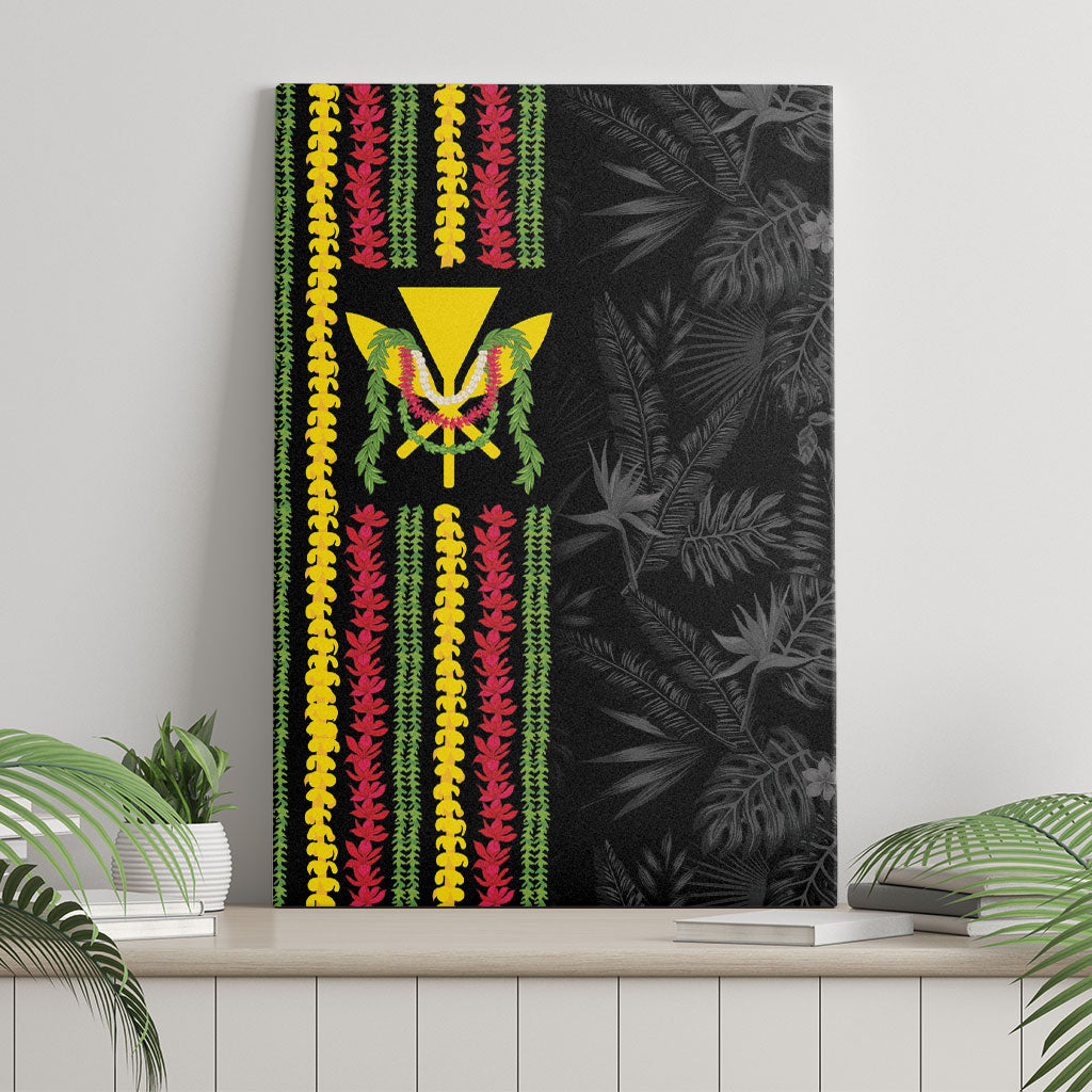 Hawaii Lei Kanaka Maoli Flag Canvas Wall Art Tropical Vibes LT05 - Polynesian Pride