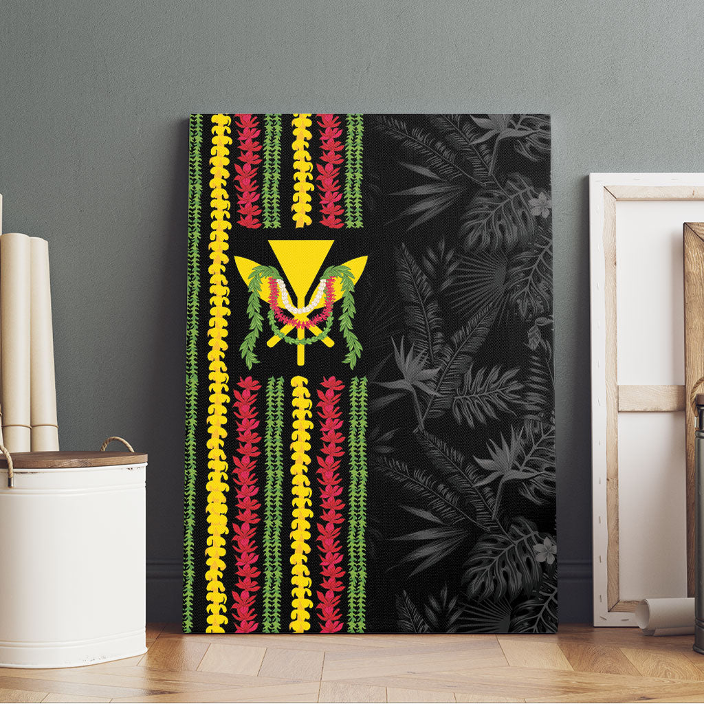 Hawaii Lei Kanaka Maoli Flag Canvas Wall Art Tropical Vibes LT05 - Polynesian Pride