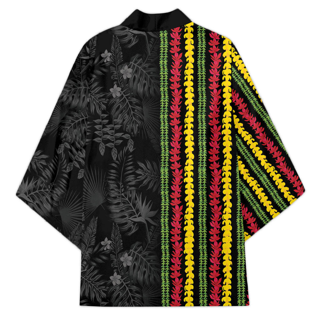 Hawaii Lei Kanaka Maoli Flag Kimono Tropical Vibes LT05 - Polynesian Pride