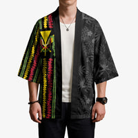 Hawaii Lei Kanaka Maoli Flag Kimono Tropical Vibes LT05 - Polynesian Pride