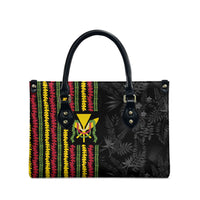 Hawaii Lei Kanaka Maoli Flag Leather Bag Tropical Vibes LT05 - Polynesian Pride
