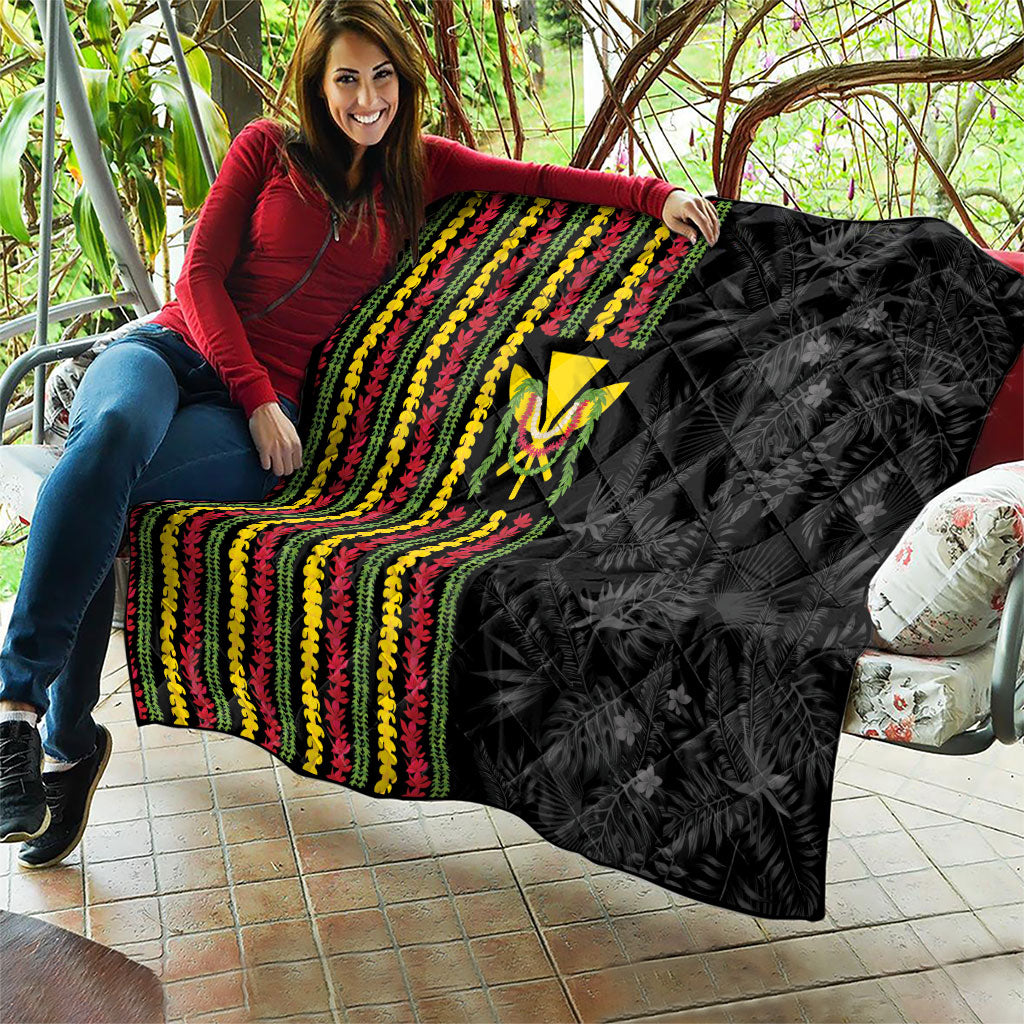 Hawaii Lei Kanaka Maoli Flag Quilt Tropical Vibes LT05 - Polynesian Pride