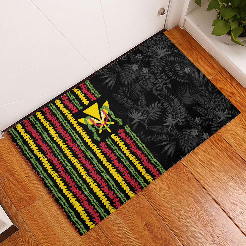 Hawaii Lei Kanaka Maoli Flag Rubber Doormat Tropical Vibes LT05 - Polynesian Pride