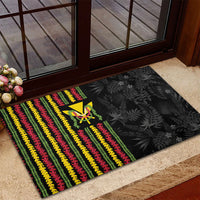 Hawaii Lei Kanaka Maoli Flag Rubber Doormat Tropical Vibes LT05 - Polynesian Pride