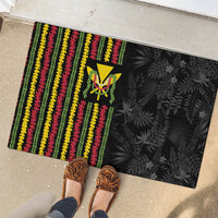 Hawaii Lei Kanaka Maoli Flag Rubber Doormat Tropical Vibes LT05 - Polynesian Pride