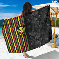 Hawaii Lei Kanaka Maoli Flag Sarong Tropical Vibes LT05 One Size 44 x 66 inches Black - Polynesian Pride