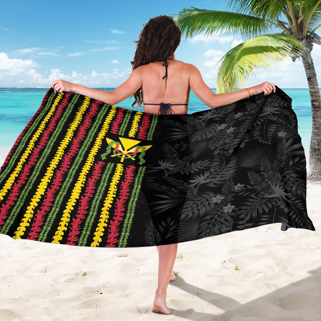 Hawaii Lei Kanaka Maoli Flag Sarong Tropical Vibes LT05 - Polynesian Pride