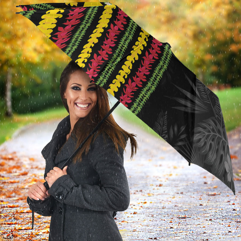 Hawaii Lei Kanaka Maoli Flag Umbrella Tropical Vibes LT05 - Polynesian Pride