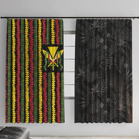 Hawaii Lei Kanaka Maoli Flag Window Curtain Tropical Vibes LT05 With Hooks Black - Polynesian Pride