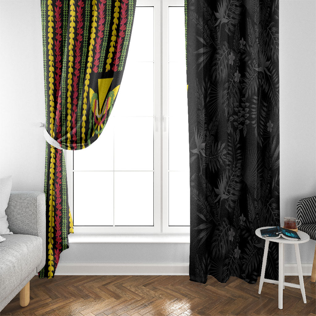Hawaii Lei Kanaka Maoli Flag Window Curtain Tropical Vibes LT05 - Polynesian Pride