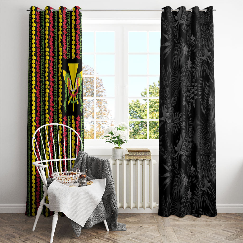 Hawaii Lei Kanaka Maoli Flag Window Curtain Tropical Vibes LT05 - Polynesian Pride
