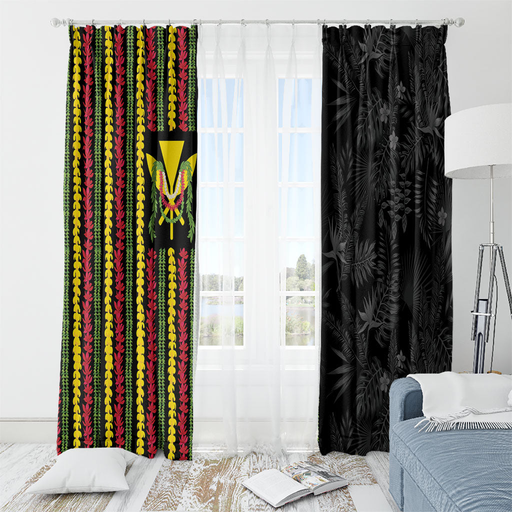 Hawaii Lei Kanaka Maoli Flag Window Curtain Tropical Vibes LT05 - Polynesian Pride