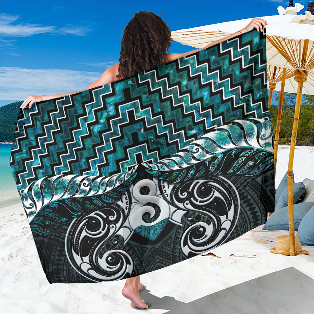 New Zealand Maori Sarong Poutama Pikorua - Single Twist Paua Shell LT05 One Size 44 x 66 inches Turquoise - Polynesian Pride