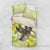 New Zealand Piwakawaka Fantail Bird Bedding Set With Kowhai Flowers