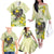 New Zealand Piwakawaka Fantail Bird Family Matching Off The Shoulder Long Sleeve Dress and Hawaiian Shirt With Kowhai Flowers