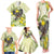 New Zealand Piwakawaka Fantail Bird Family Matching Tank Maxi Dress and Hawaiian Shirt With Kowhai Flowers