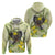 New Zealand Piwakawaka Fantail Bird Hoodie With Kowhai Flowers