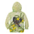 New Zealand Piwakawaka Fantail Bird Kid Hoodie With Kowhai Flowers