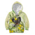 New Zealand Piwakawaka Fantail Bird Kid Hoodie With Kowhai Flowers