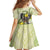 New Zealand Piwakawaka Fantail Bird Kid Short Sleeve Dress With Kowhai Flowers