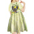 New Zealand Piwakawaka Fantail Bird Kid Short Sleeve Dress With Kowhai Flowers