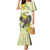 New Zealand Piwakawaka Fantail Bird Mermaid Dress With Kowhai Flowers