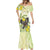 New Zealand Piwakawaka Fantail Bird Mermaid Dress With Kowhai Flowers