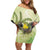 New Zealand Piwakawaka Fantail Bird Off Shoulder Short Dress With Kowhai Flowers