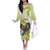 New Zealand Piwakawaka Fantail Bird Off The Shoulder Long Sleeve Dress With Kowhai Flowers