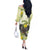 New Zealand Piwakawaka Fantail Bird Off The Shoulder Long Sleeve Dress With Kowhai Flowers