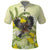 New Zealand Piwakawaka Fantail Bird Polo Shirt With Kowhai Flowers