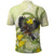 New Zealand Piwakawaka Fantail Bird Polo Shirt With Kowhai Flowers